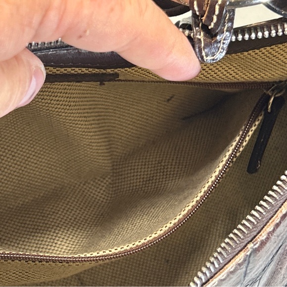Dooney & Bourke Croc Embossed Leather shoulder Bag Matching Wallet & Dust Cover - Picture 14 of 16